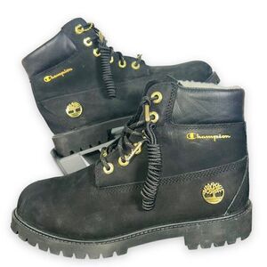 Timberland x Champion 6 in Waterproof Nubuck Suede Boots A1UD4 Youth 7 Women's 9